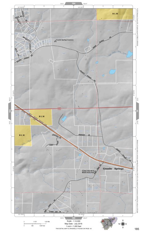Mariposa Road Atlas Grid Page #185