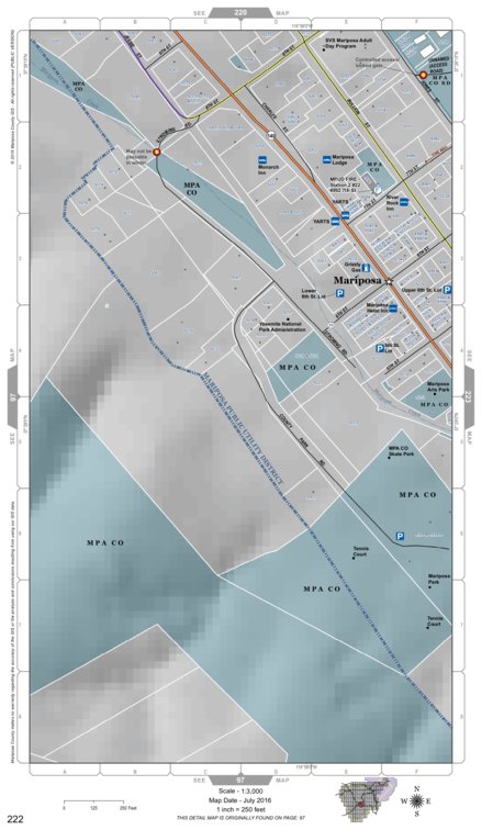 Mariposa Road Atlas Grid Page #222
