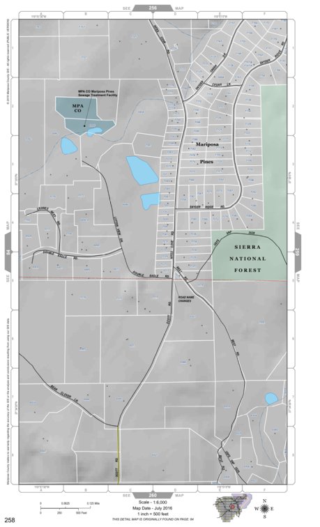 Mariposa Road Atlas Grid Page #258