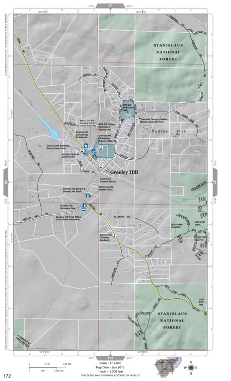 Mariposa Road Atlas Grid Page #172