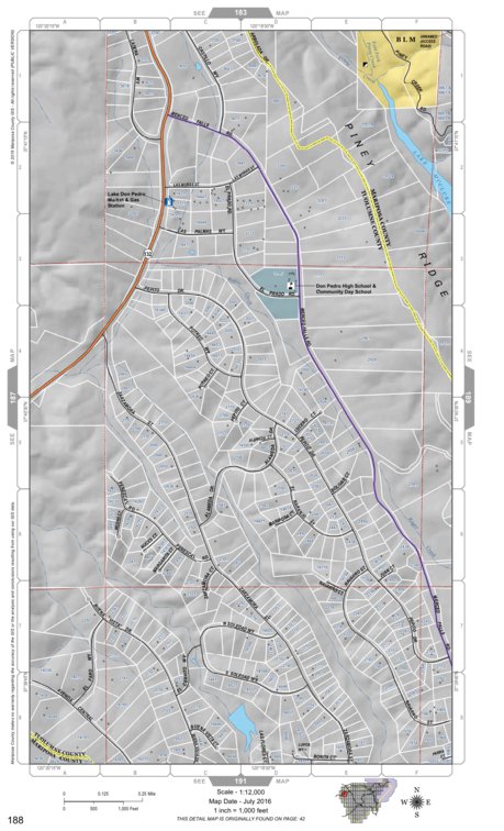 Mariposa Road Atlas Grid Page #188