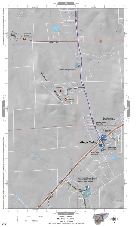 Mariposa Road Atlas Grid Page #202