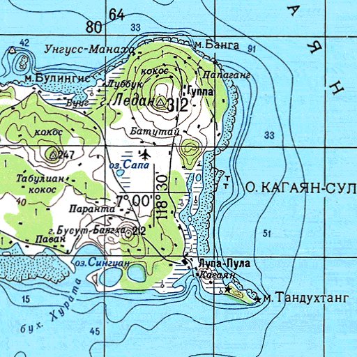 Soviet Genshtab - c31-34 - Philippines (Mapun) Map by Avenza Systems ...