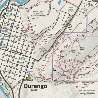 Durango Trails Map Page 2 Singletrack Maps