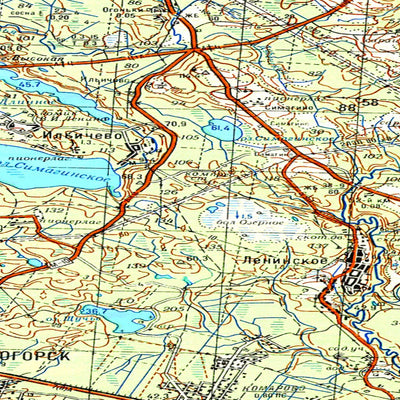 Soviet Genshtab map - p35-143/144 - Russia