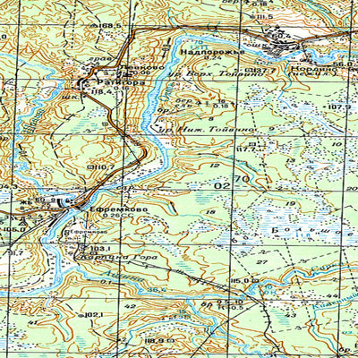 Soviet Genshtab map - p36-129/130 - Russia