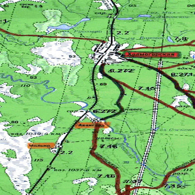 Soviet Genshtab map - p37-009/010 - Russia