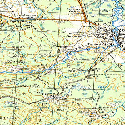 Soviet Genshtab map - p36-119/120 - Russia