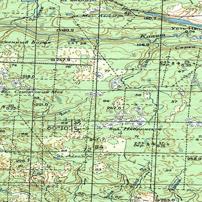 Soviet Genshtab map - p36-141/142 - Russia