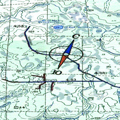 Soviet Genshtab map - p37-083/084 - Russia