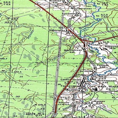 Soviet Genshtab map - p38-129/130--(1984) - Russia
