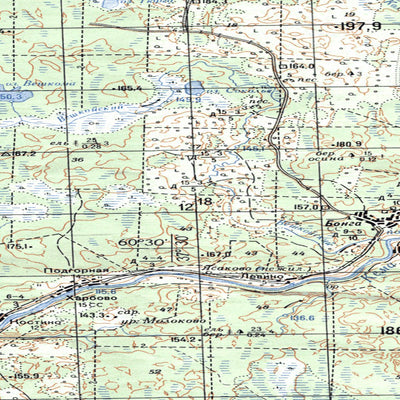 Soviet Genshtab map - p37-123/124 - Russia