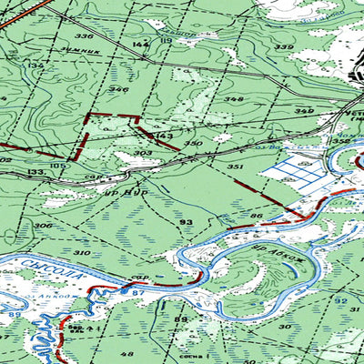 Soviet Genshtab map - p39-101/102 - Russia