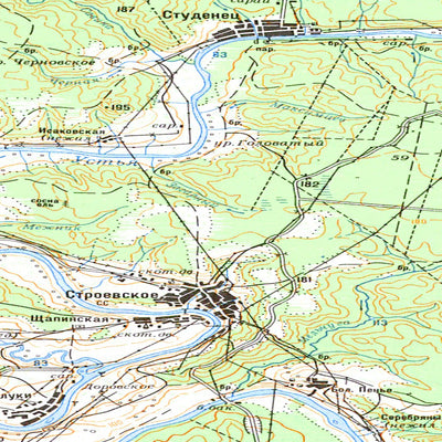 Soviet Genshtab map - p38-087/088 - Russia