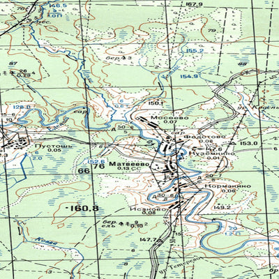 Soviet Genshtab map - p38-133/134 - Russia