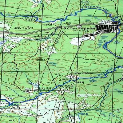 Soviet Genshtab map - p39-129/130 - Russia