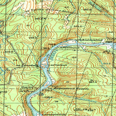 Soviet Genshtab map - p40-127/128 - Russia