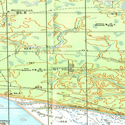 Soviet Genshtab map - p42-101/102 - Russia