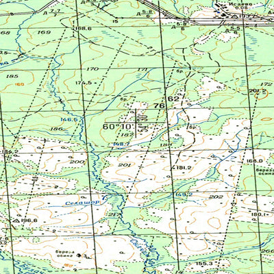 Soviet Genshtab map - p40-133/134 - Russia