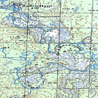 Soviet Genshtab map - p41-081/082--(1950) - Russia