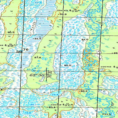 Soviet Genshtab map - p43-057/058 - Russia