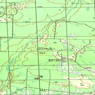Soviet Genshtab map - p41-123/124 - Russia
