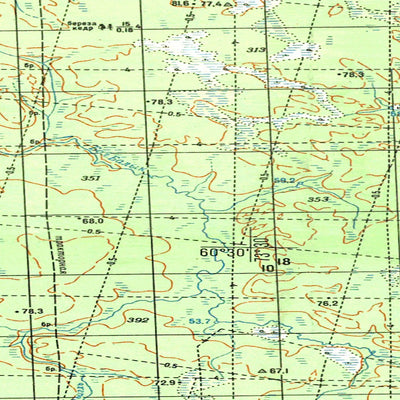 Soviet Genshtab map - p43-123/124 - Russia
