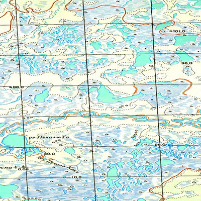 Soviet Genshtab map - p44-027/028 - Russia