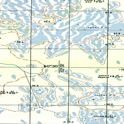 Soviet Genshtab map - p41-127/128 - Russia