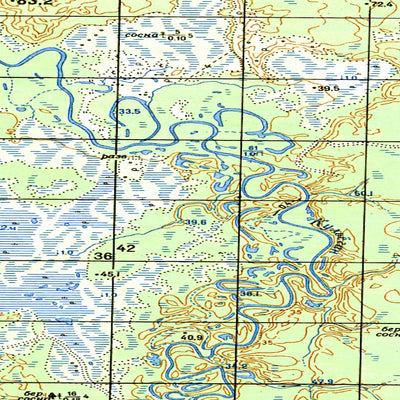 Soviet Genshtab map - p43-115/116 - Russia