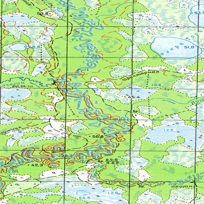Soviet Genshtab map - p42-079/080 - Russia