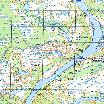 Soviet Genshtab map - p42-127/128 - Russia