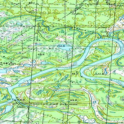 Soviet Genshtab map - p43-107/108 - Russia
