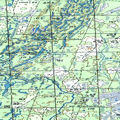 Soviet Genshtab map - q38-099/100 - Russia