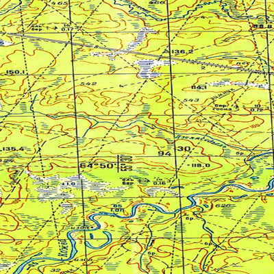 Soviet Genshtab map - q40-111/112 - Russia