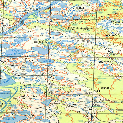 Soviet Genshtab map - q41-069/070 - Russia