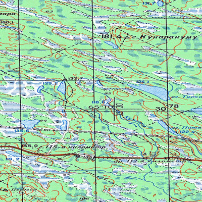 Soviet Genshtab map - q36-101/102 - Russia
