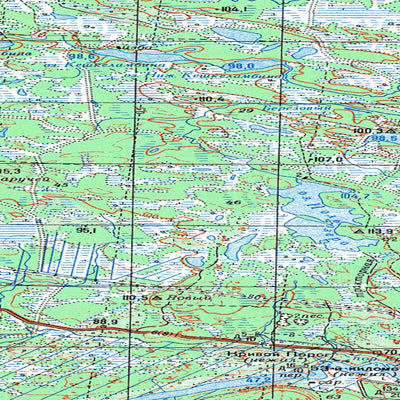 Soviet Genshtab map - q36-103/104 - Russia