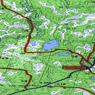 Soviet Genshtab map - q37-119/120 - Russia