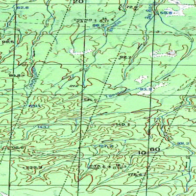 Soviet Genshtab map - q38-141/142 - Russia