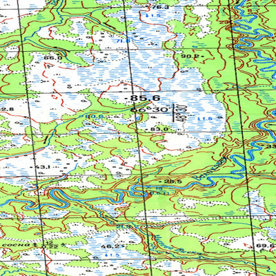 Soviet Genshtab map - q39-049/050 - Russia