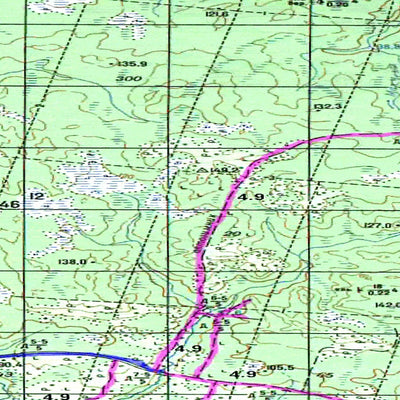 Soviet Genshtab map - q38-127/128 - Russia