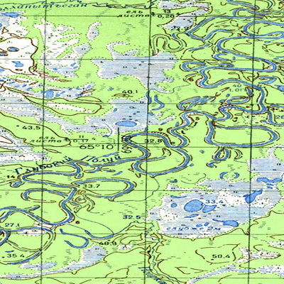 Soviet Genshtab map - q42-103/104 - Russia