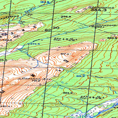 Soviet Genshtab map - q40-095/096 - Russia