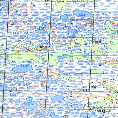 Soviet Genshtab map - q42-105/106 - Russia