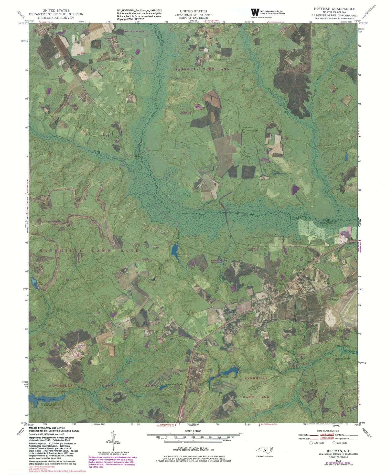 Sandhills Game Land, North Carolina (Bundle) Map By Western Michigan ...