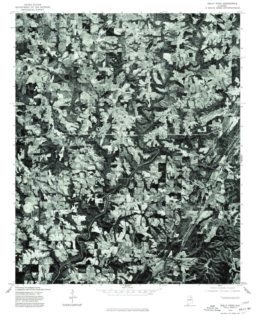 Holly Pond, AL (1975, 24000Scale) Map by United States Geological Survey Avenza Maps