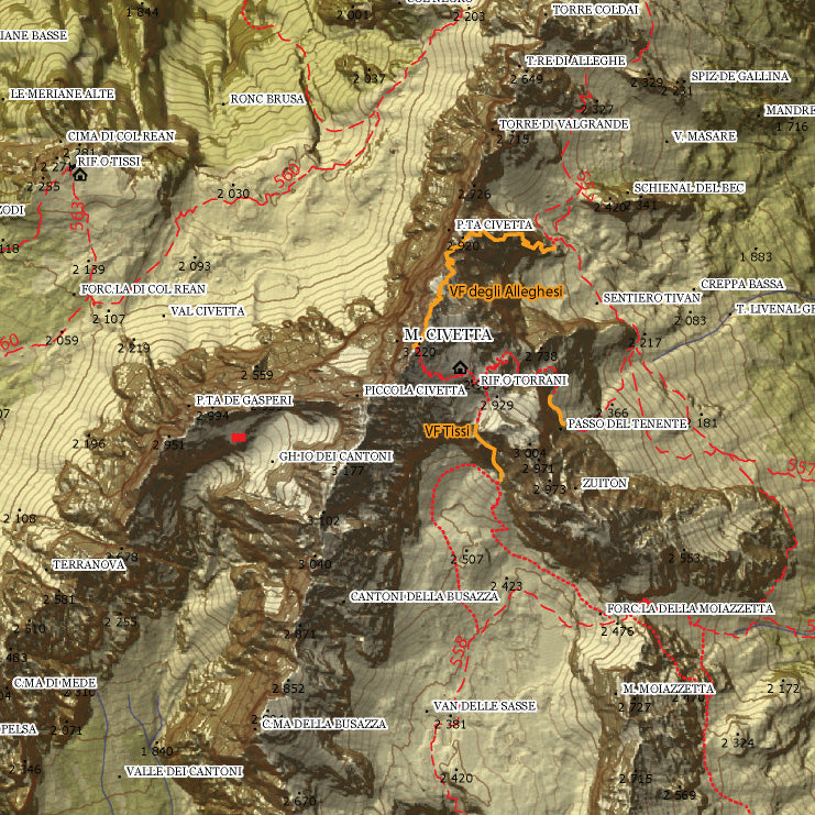 Civetta, Moiazza, Tamer Map by Adventuremapping Ltd. | Avenza Maps