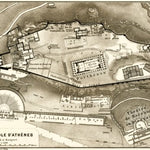 Acropolis in Athens, 1908. Map drawn after Johann August Kaupert