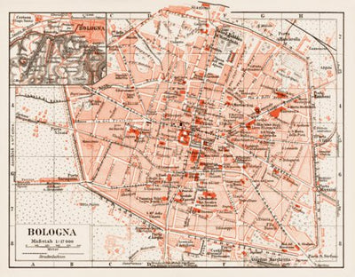 Bologna city map, 1903